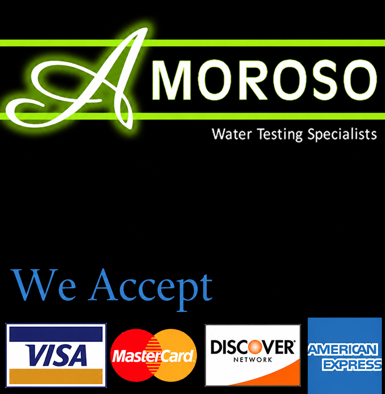 Credit Cards Accepted for CT Water Analysis