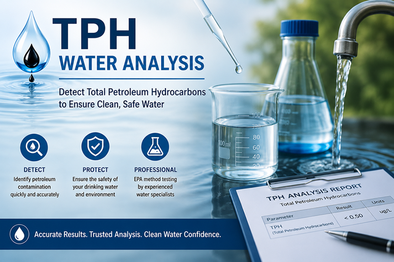 Water Analysis for the presence of Total Petroleum Hydrocarbons - TPH